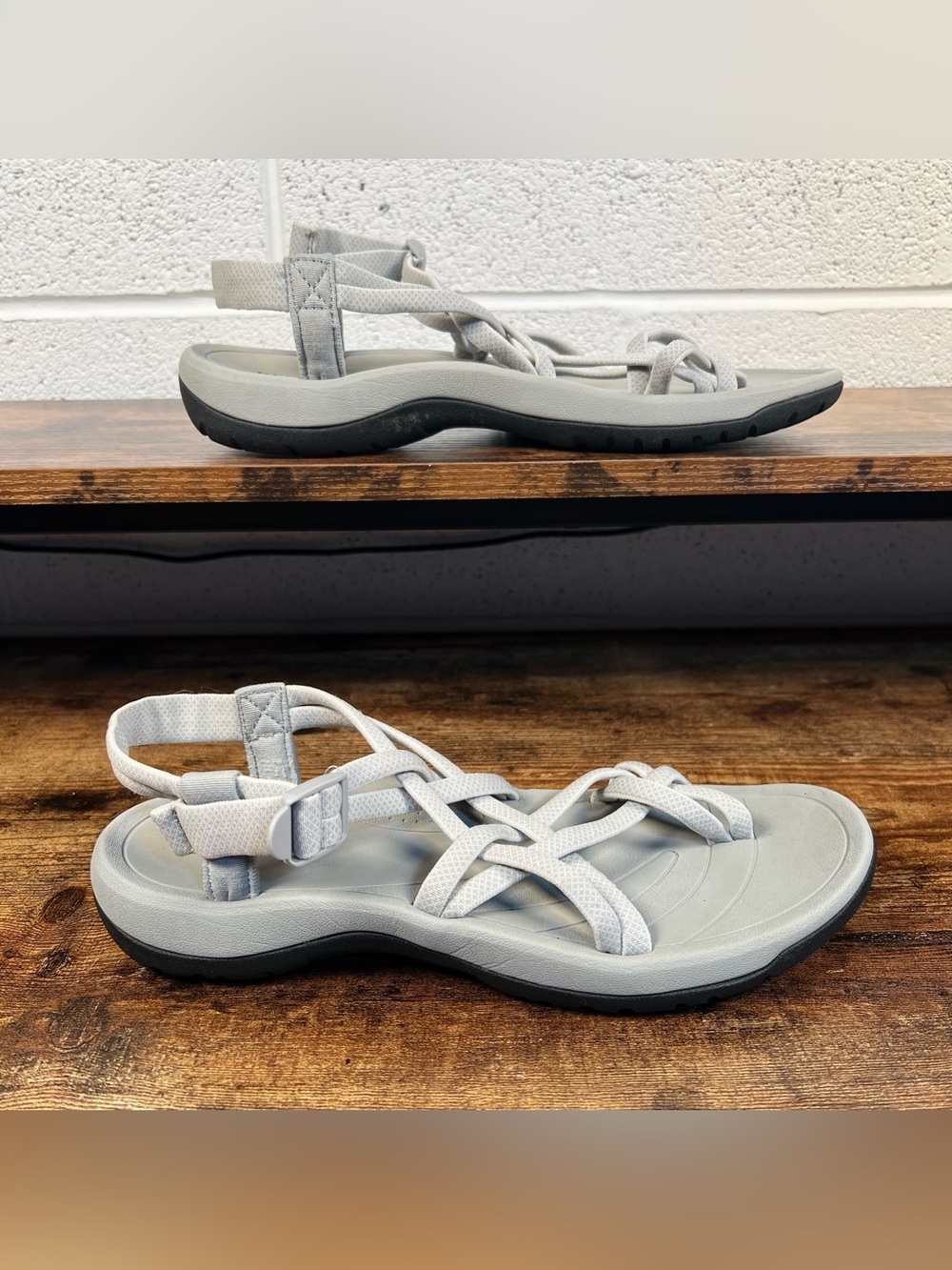 Dream Pairs Sandals Gray Stretchy Strappy Walking Athletic No Size Label women